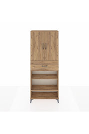 Arges Dolap 5 Raflı Tek Çekmeceli 2 Kapaklı 88x30x221 Çam-Çam