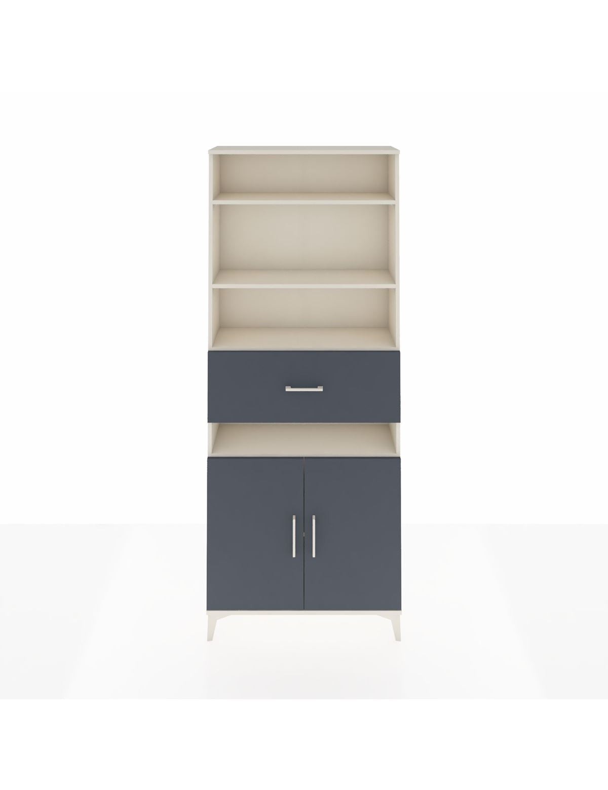 Arges Dolap 5 Raflı Tek Çekmeceli 2 Kapaklı 88x30x221 Aytaşı-Antrasit