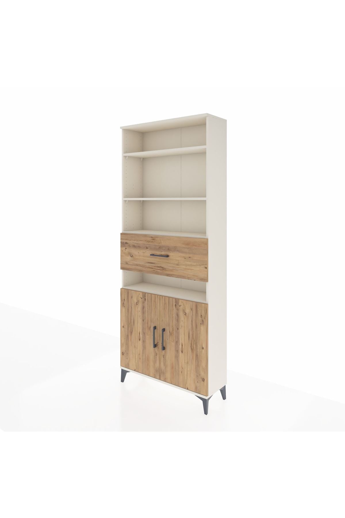 Arges Dolap 5 Raflı Tek Çekmeceli 2 Kapaklı 88x30x221 Aytaşı-Çam