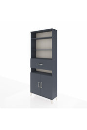 Arges Dolap 5 Raflı Tek Çekmeceli 2 Kapaklı 88x30x221 Antrasit-Antrasit