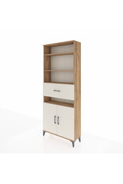 Arges Dolap 5 Raflı Tek Çekmeceli 2 Kapaklı 88x30x221 Çam-Aytaşı