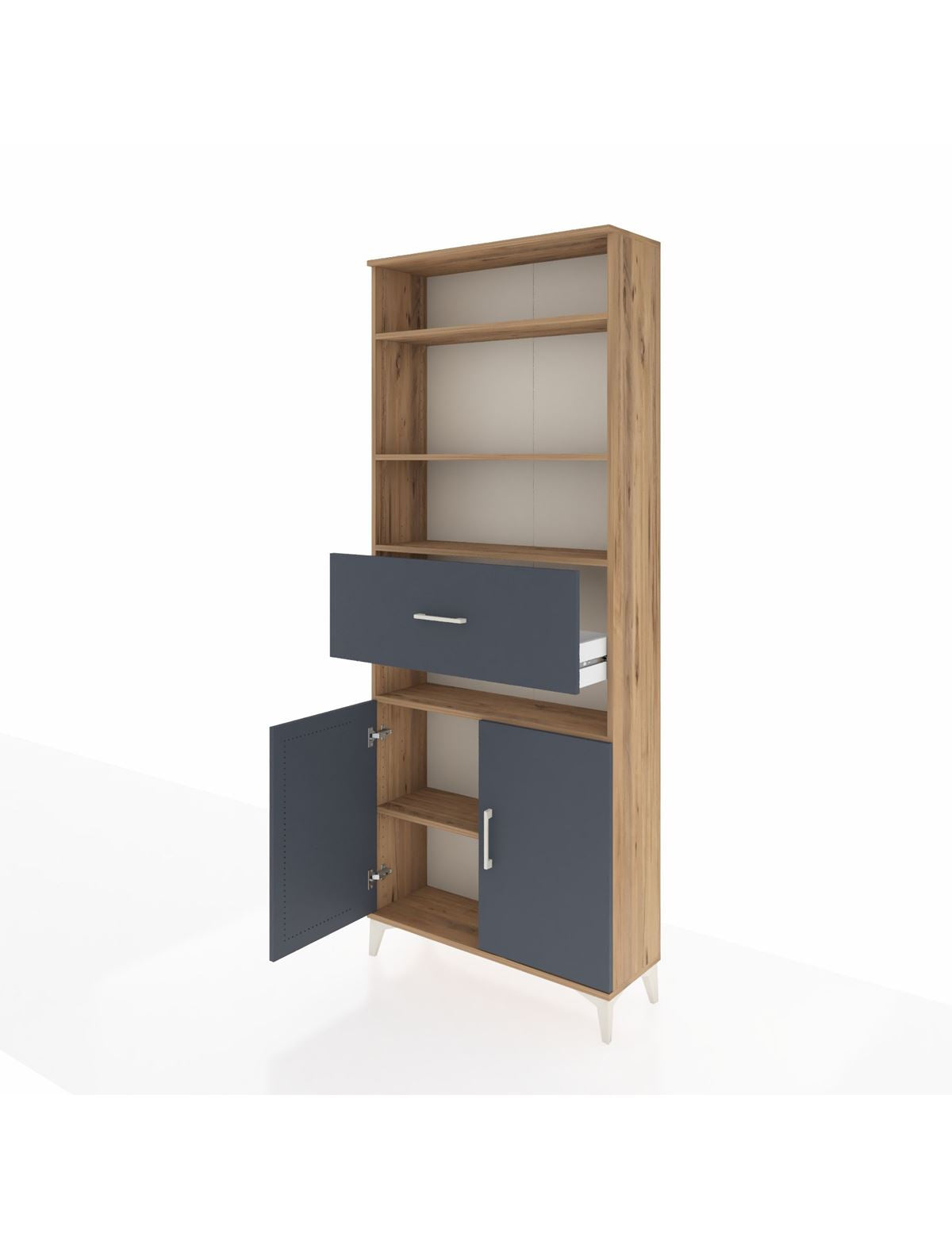 Arges Dolap 5 Raflı Tek Çekmeceli 2 Kapaklı 88x30x221 - S30M180V8A
