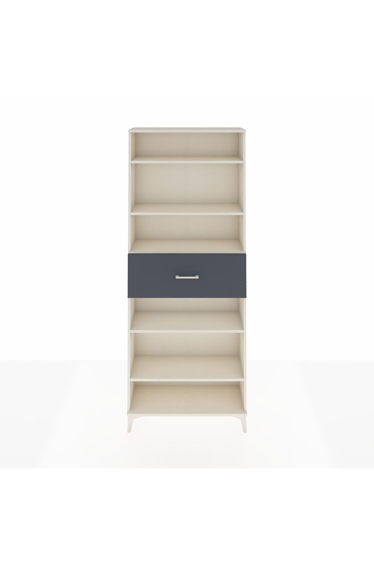 Arges Dolap 5 Raflı Tek Çekmeceli 88x30x221 Aytaşı-Antrasit