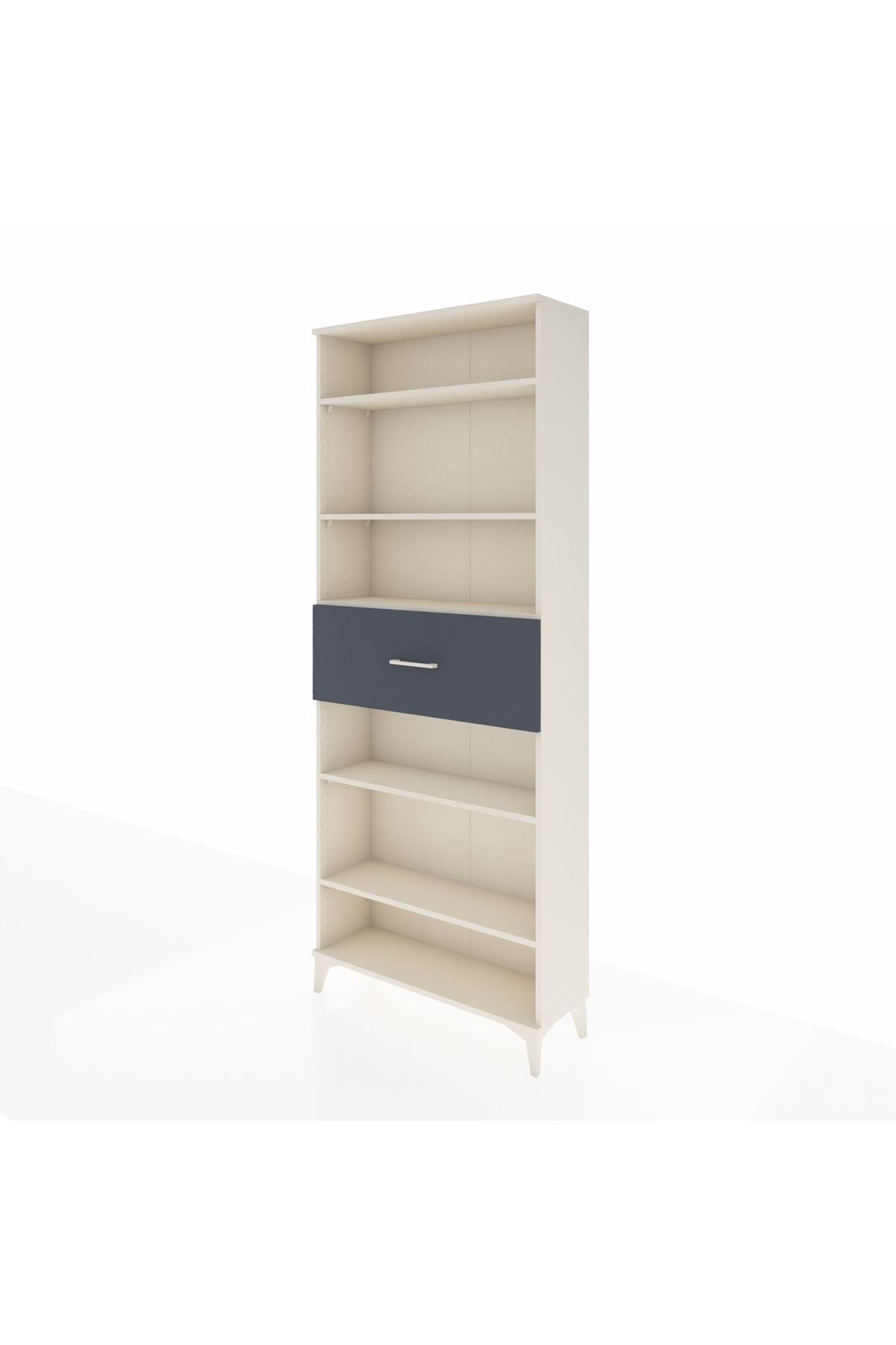 Arges Dolap 5 Raflı Tek Çekmeceli 88x30x221 Aytaşı-Antrasit