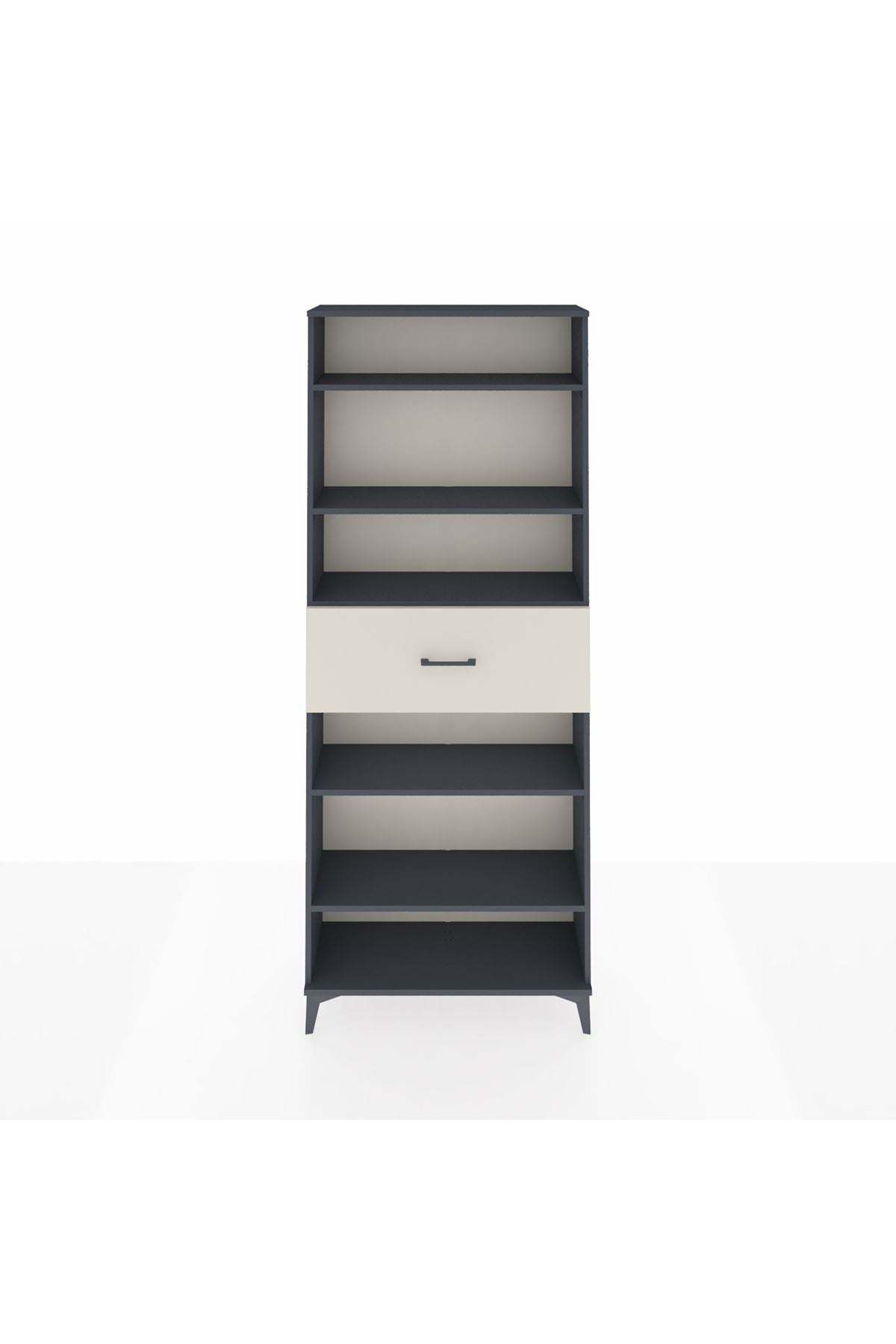 Arges Dolap 5 Raflı Tek Çekmeceli 88x30x221 Antrasit-Aytaşı