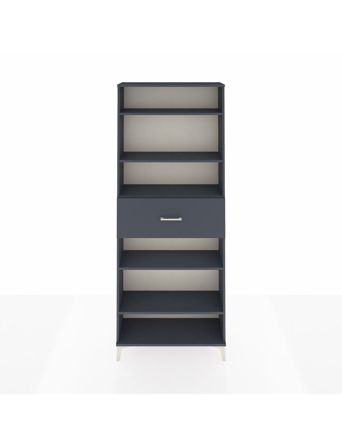 Arges Dolap 5 Raflı Tek Çekmeceli 88x30x221 Antrasit-Antrasit
