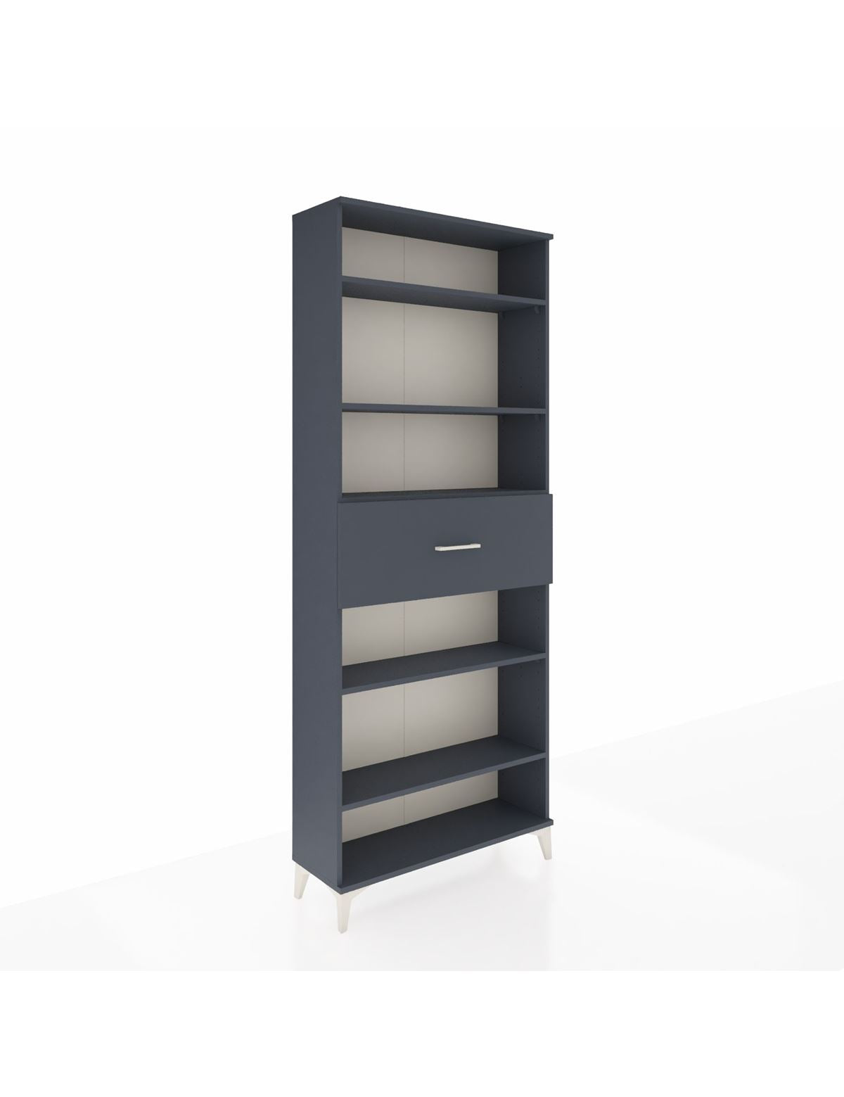 Arges Dolap 5 Raflı Tek Çekmeceli 88x30x221 Antrasit-Antrasit