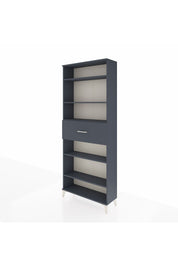 Arges Dolap 5 Raflı Tek Çekmeceli 88x30x221 Antrasit-Antrasit