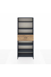 Arges Dolap 5 Raflı Tek Çekmeceli 88x30x221 Antrasit-Çam