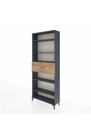 Arges Dolap 5 Raflı Tek Çekmeceli 88x30x221 Antrasit-Çam