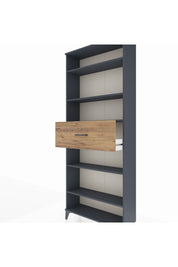 Arges Dolap 5 Raflı Tek Çekmeceli 88x30x221 Antrasit-Çam