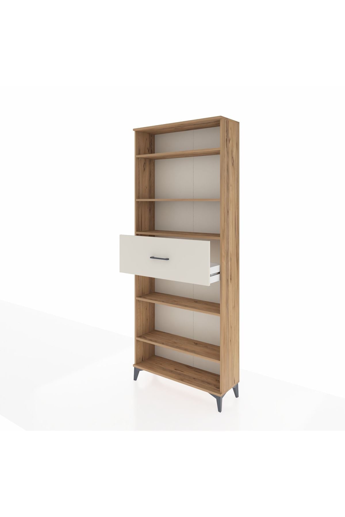 Arges Dolap 5 Raflı Tek Çekmeceli 88x30x221 Çam-Aytaşı