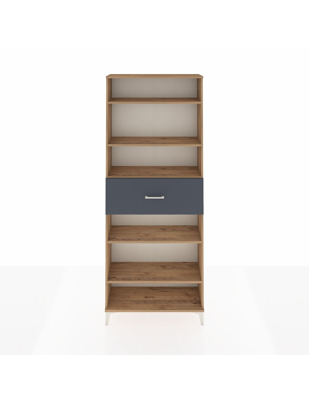 Arges Dolap 5 Raflı Tek Çekmeceli 88x30x221 Çam-Antrasit