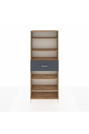 Arges Dolap 5 Raflı Tek Çekmeceli 88x30x221 Çam-Antrasit