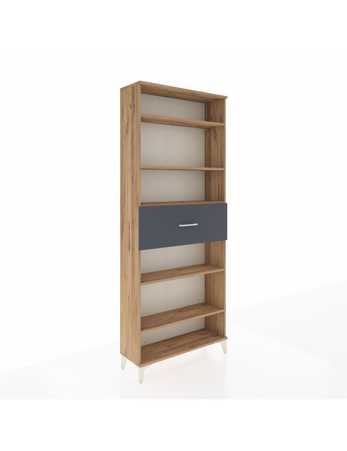 Arges Dolap 5 Raflı Tek Çekmeceli 88x30x221 Çam-Antrasit