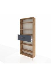 Arges Dolap 5 Raflı Tek Çekmeceli 88x30x221 Çam-Antrasit