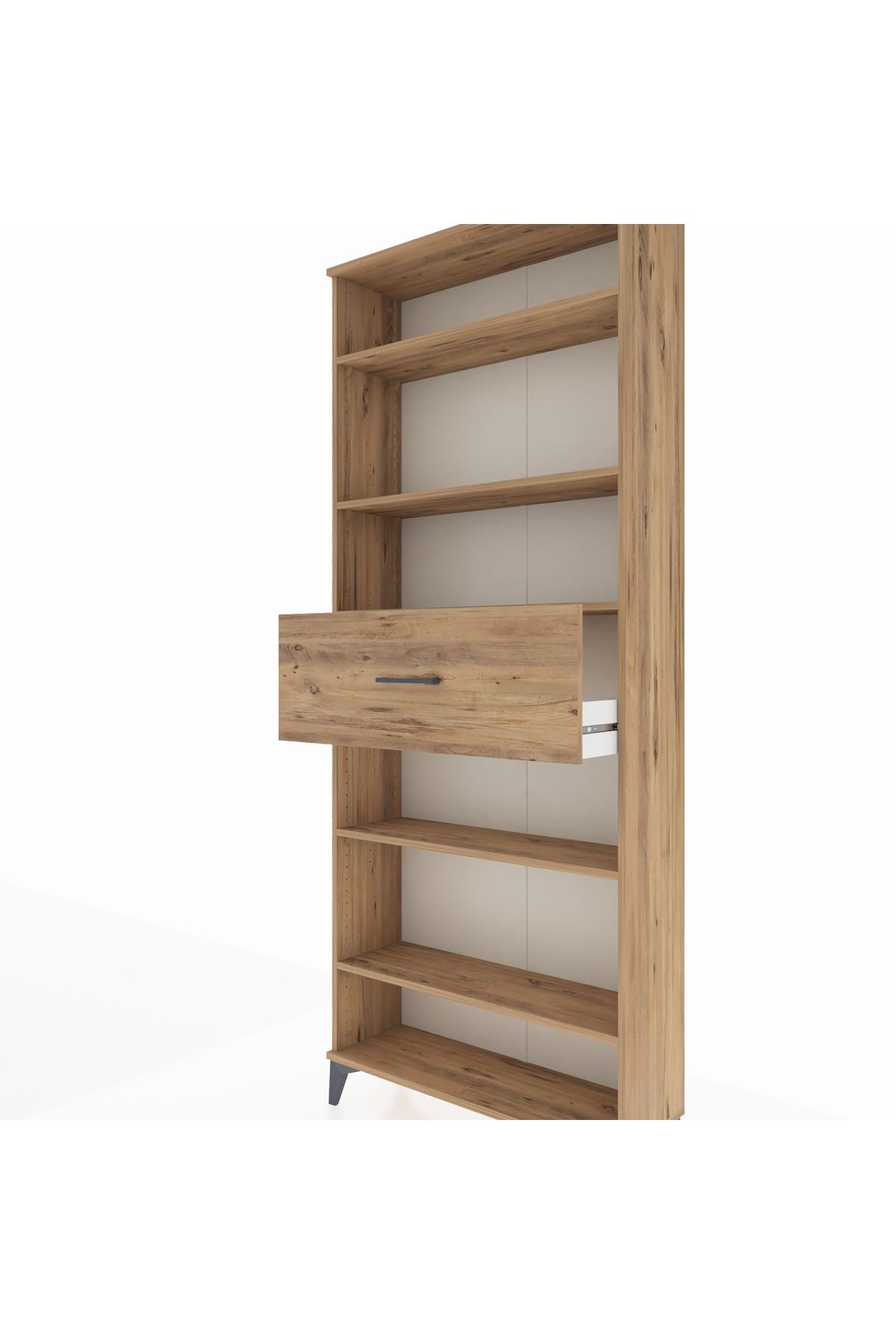 Arges Dolap 5 Raflı Tek Çekmeceli 88x30x221 Çam-Çam