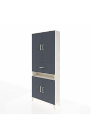 Arges Dolap 5 Raflı Tek Çekmeceli 4 Kapaklı 88x30x221 Aytaşı-Antrasit