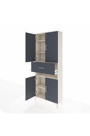 Arges Dolap 5 Raflı Tek Çekmeceli 4 Kapaklı 88x30x221 - S30M182V2A