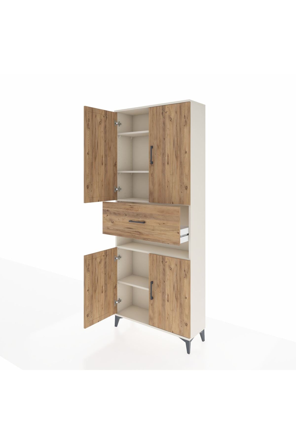 Arges Dolap 5 Raflı Tek Çekmeceli 4 Kapaklı 88x30x221 - S30M182V3A