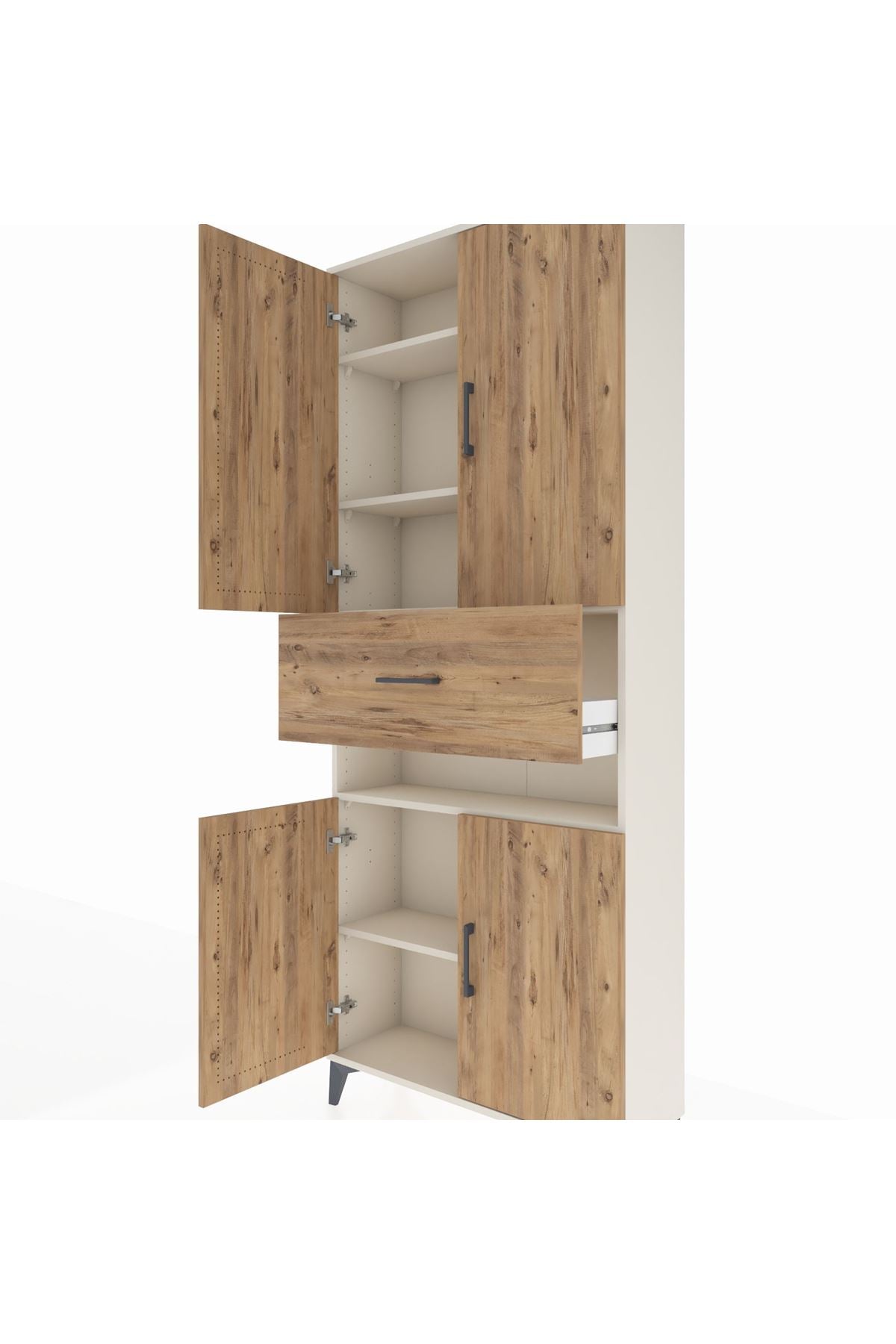 Arges Dolap 5 Raflı Tek Çekmeceli 4 Kapaklı 88x30x221 - S30M182V3A