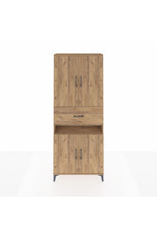 Arges Dolap 5 Raflı Tek Çekmeceli 4 Kapaklı 88x30x221 Çam-Çam