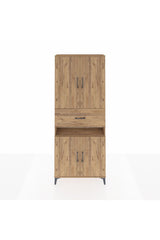 Arges Dolap 5 Raflı Tek Çekmeceli 4 Kapaklı 88x30x221