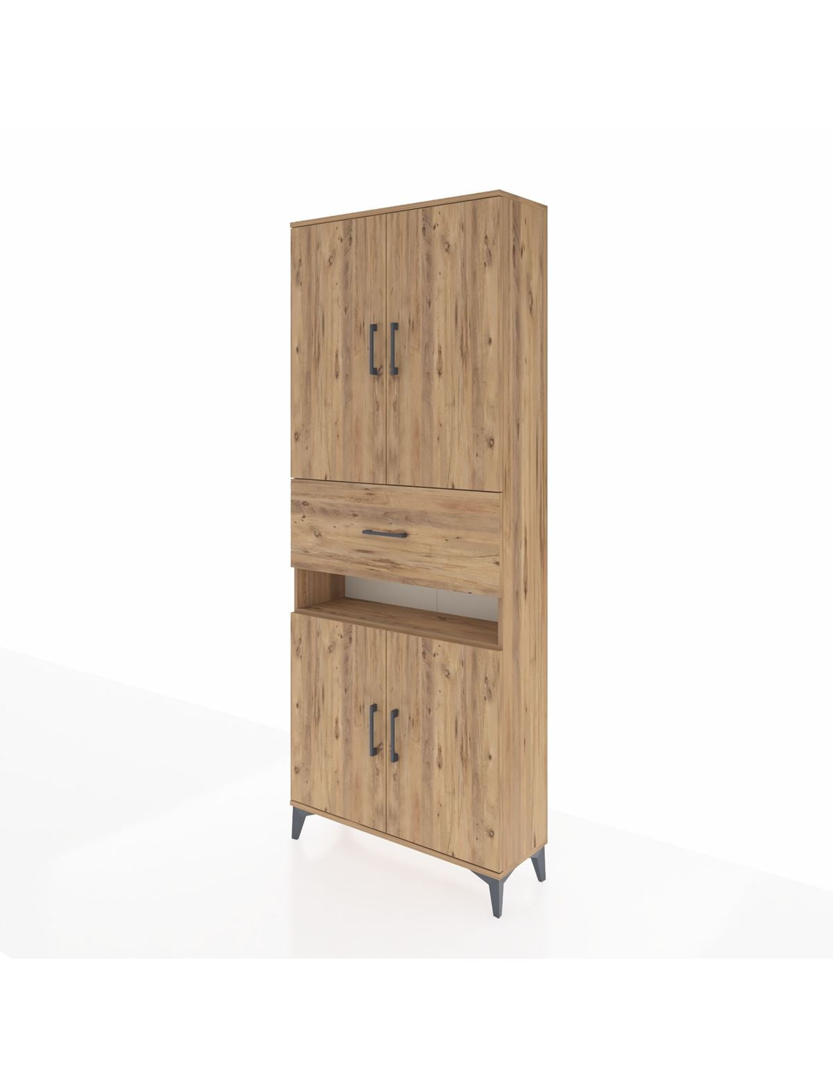 Arges Dolap 5 Raflı Tek Çekmeceli 4 Kapaklı 88x30x221 - S30M182V9A