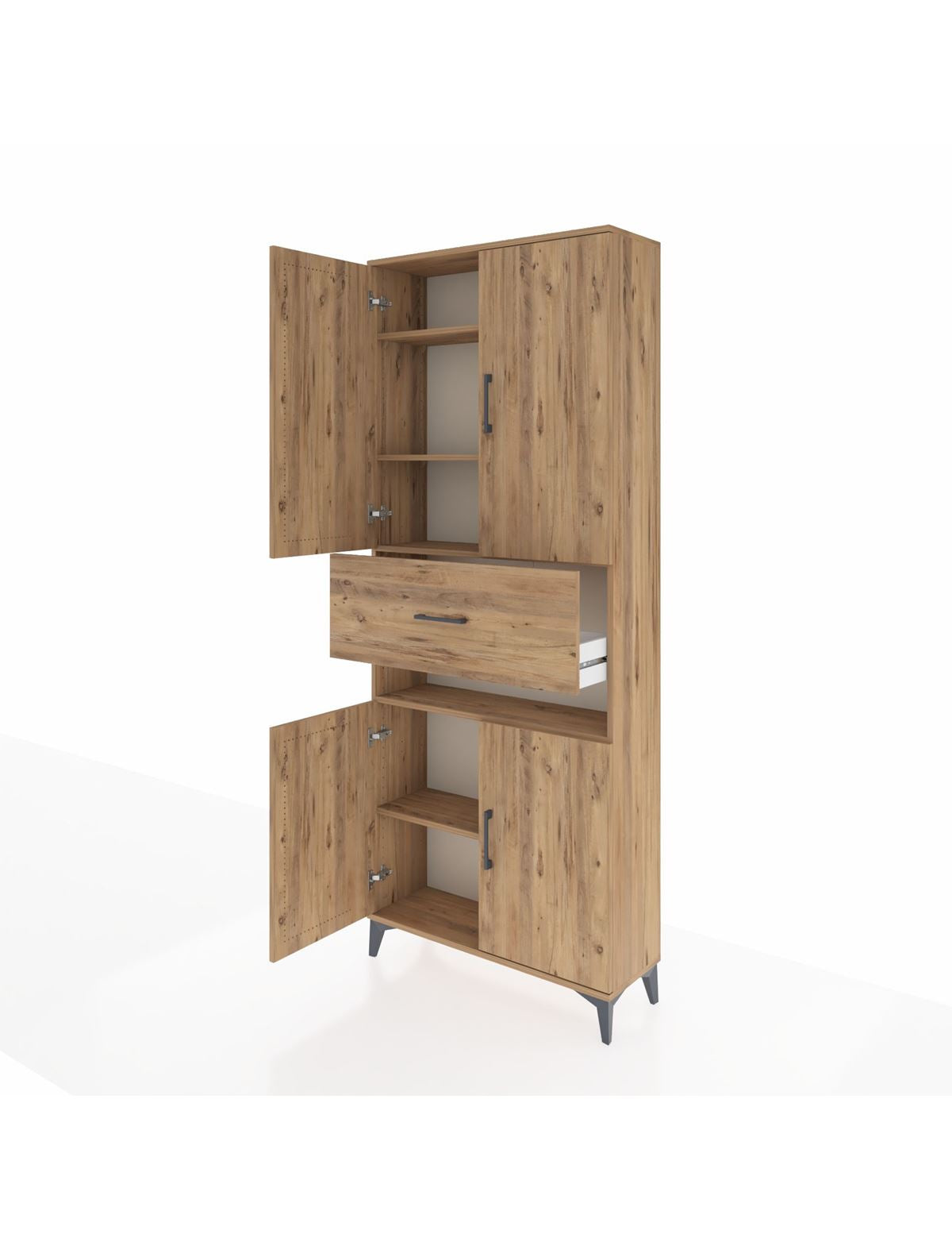 Arges Dolap 5 Raflı Tek Çekmeceli 4 Kapaklı 88x30x221 - S30M182V9A