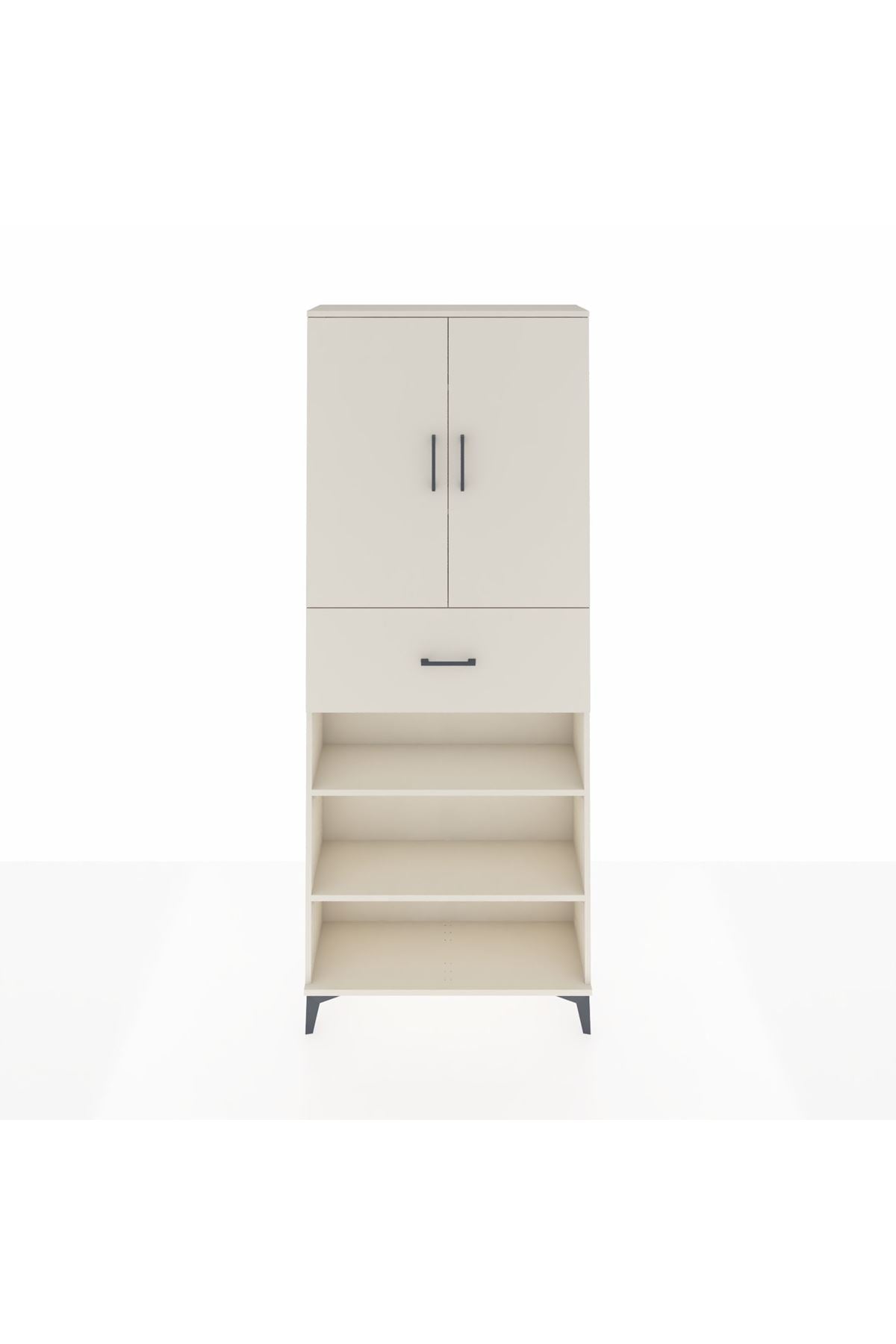 Arges Dolap 5 Raflı Tek Çekmeceli 2 Kapaklı 88x30x221 Aytaşı-Aytaşı