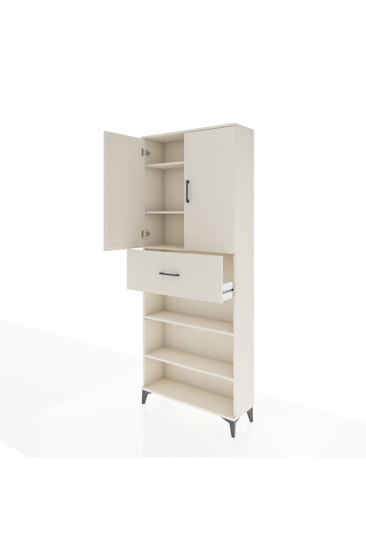 Arges Dolap 5 Raflı Tek Çekmeceli 2 Kapaklı 88x30x221 Aytaşı-Aytaşı