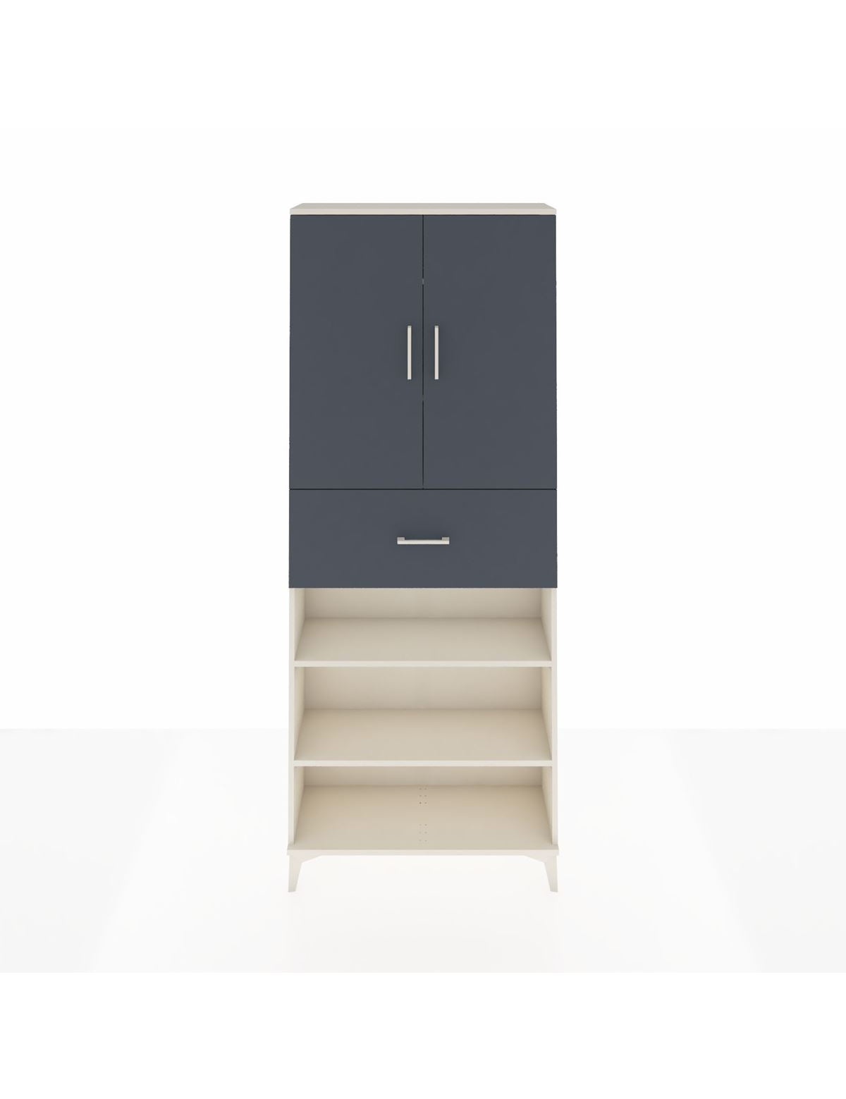 Arges Dolap 5 Raflı Tek Çekmeceli 2 Kapaklı 88x30x221 Aytaşı-Antrasit