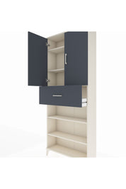 Arges Dolap 5 Raflı Tek Çekmeceli 2 Kapaklı 88x30x221 Aytaşı-Antrasit