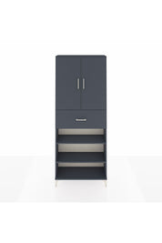 Arges Dolap 5 Raflı Tek Çekmeceli 2 Kapaklı 88x30x221 Antrasit-Antrasit