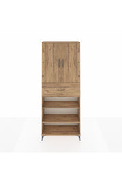 Arges Dolap 5 Raflı Tek Çekmeceli 2 Kapaklı 88x30x221 Çam-Çam