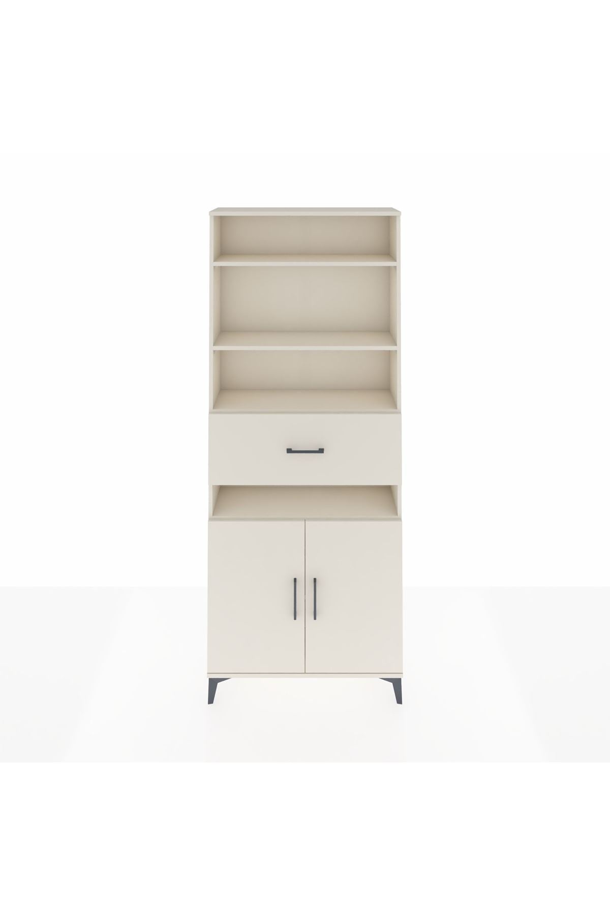 Arges Dolap 5 Raflı Tek Çekmeceli 2 Kapaklı 88x30x221 Aytaşı-Aytaşı