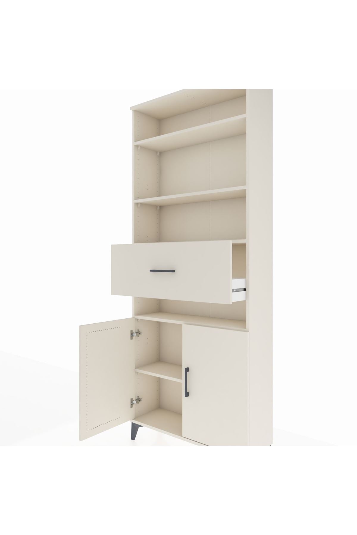 Arges Dolap 5 Raflı Tek Çekmeceli 2 Kapaklı 88x30x221 Aytaşı-Aytaşı