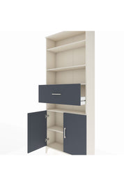 Arges Dolap 5 Raflı Tek Çekmeceli 2 Kapaklı 88x30x221 Aytaşı-Antrasit