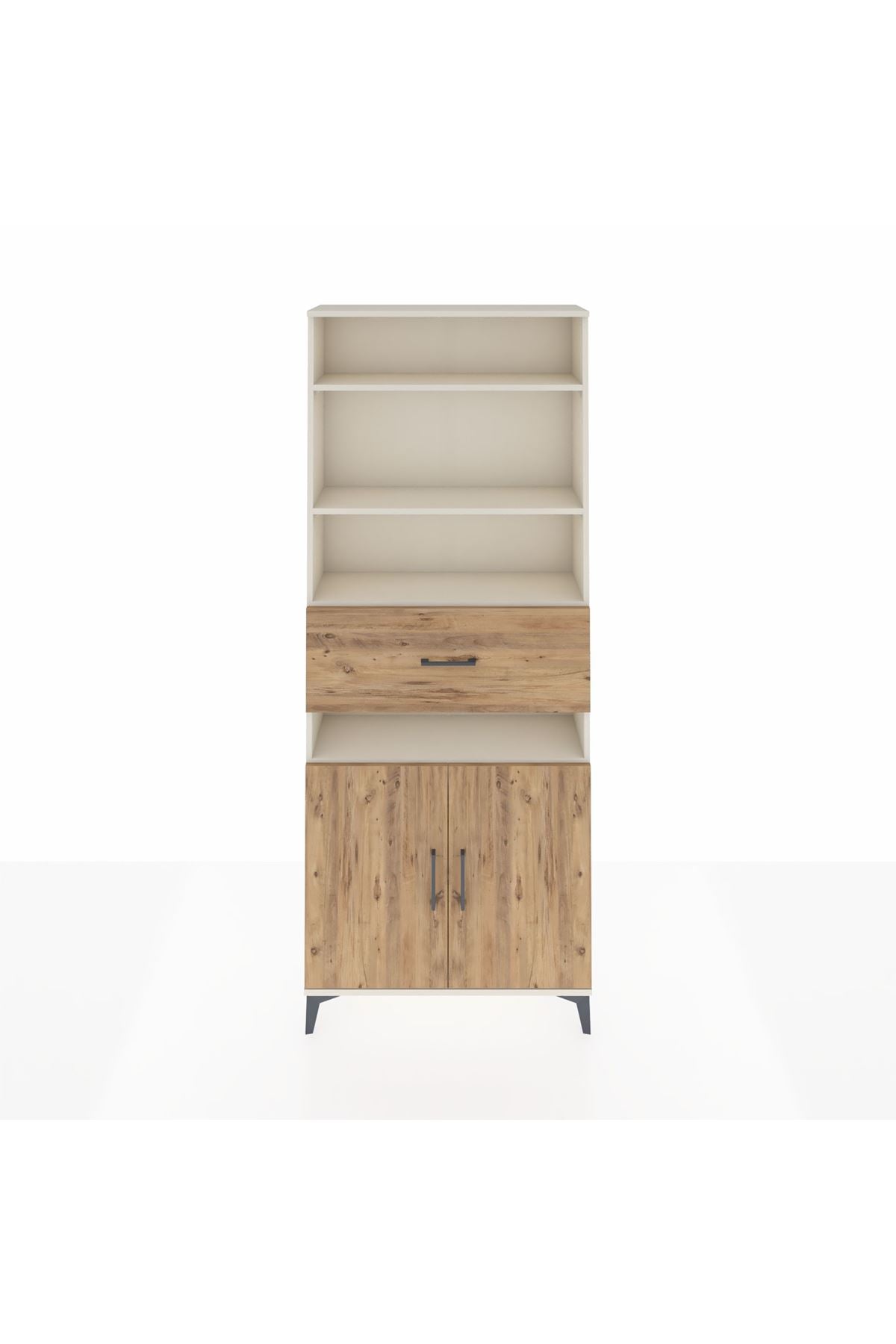 Arges Dolap 5 Raflı Tek Çekmeceli 2 Kapaklı 88x30x221 Aytaşı-Çam