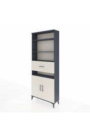 Arges Dolap 5 Raflı Tek Çekmeceli 2 Kapaklı 88x30x221 Antrasit-Aytaşı