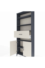 Arges Dolap 5 Raflı Tek Çekmeceli 2 Kapaklı 88x30x221 Antrasit-Aytaşı