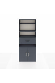 Arges Dolap 5 Raflı Tek Çekmeceli 2 Kapaklı 88x30x221 Antrasit-Antrasit