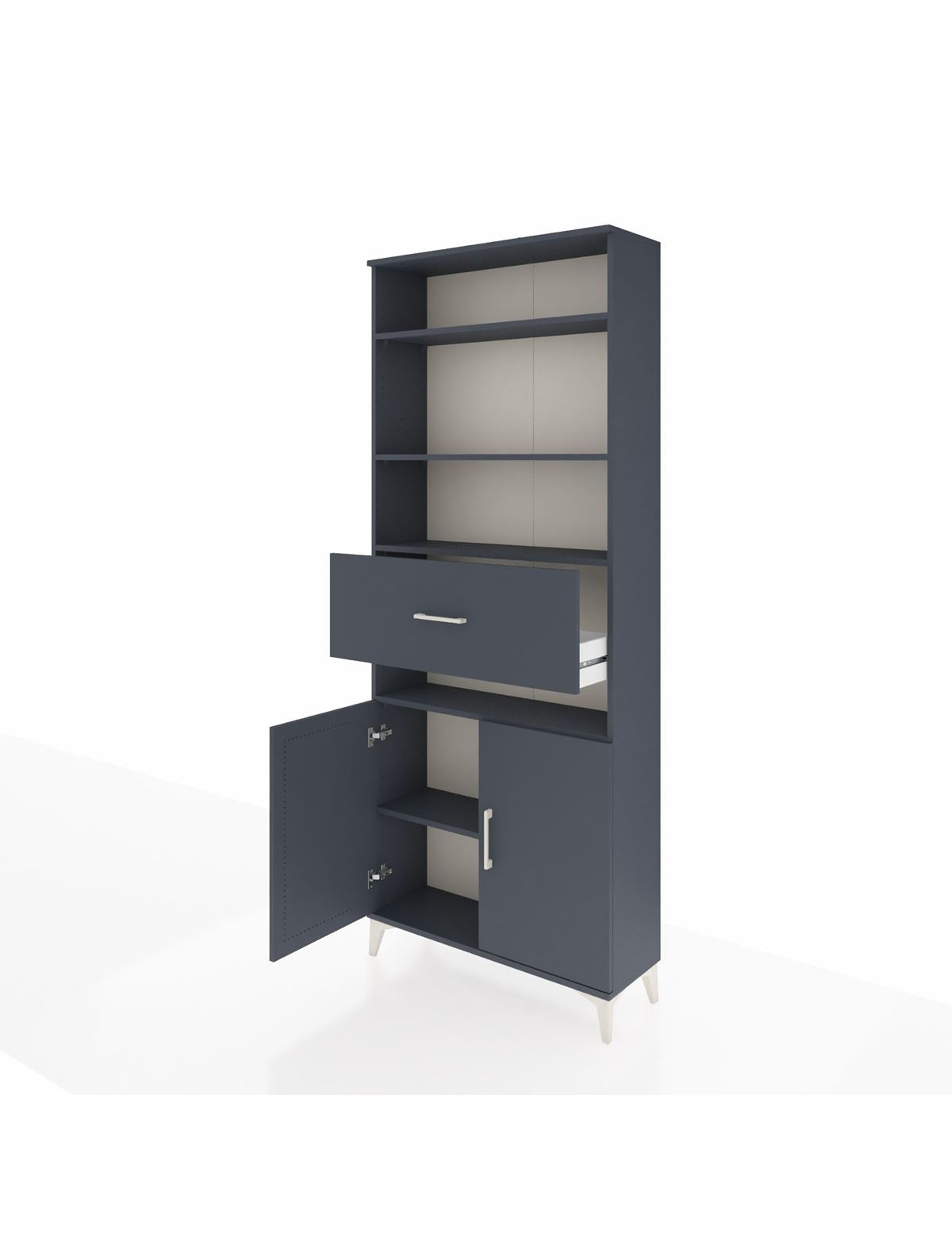 Arges Dolap 5 Raflı Tek Çekmeceli 2 Kapaklı 88x30x221 - S30M184V5A