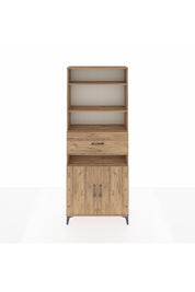 Arges Dolap 5 Raflı Tek Çekmeceli 2 Kapaklı 88x30x221 Çam-Çam