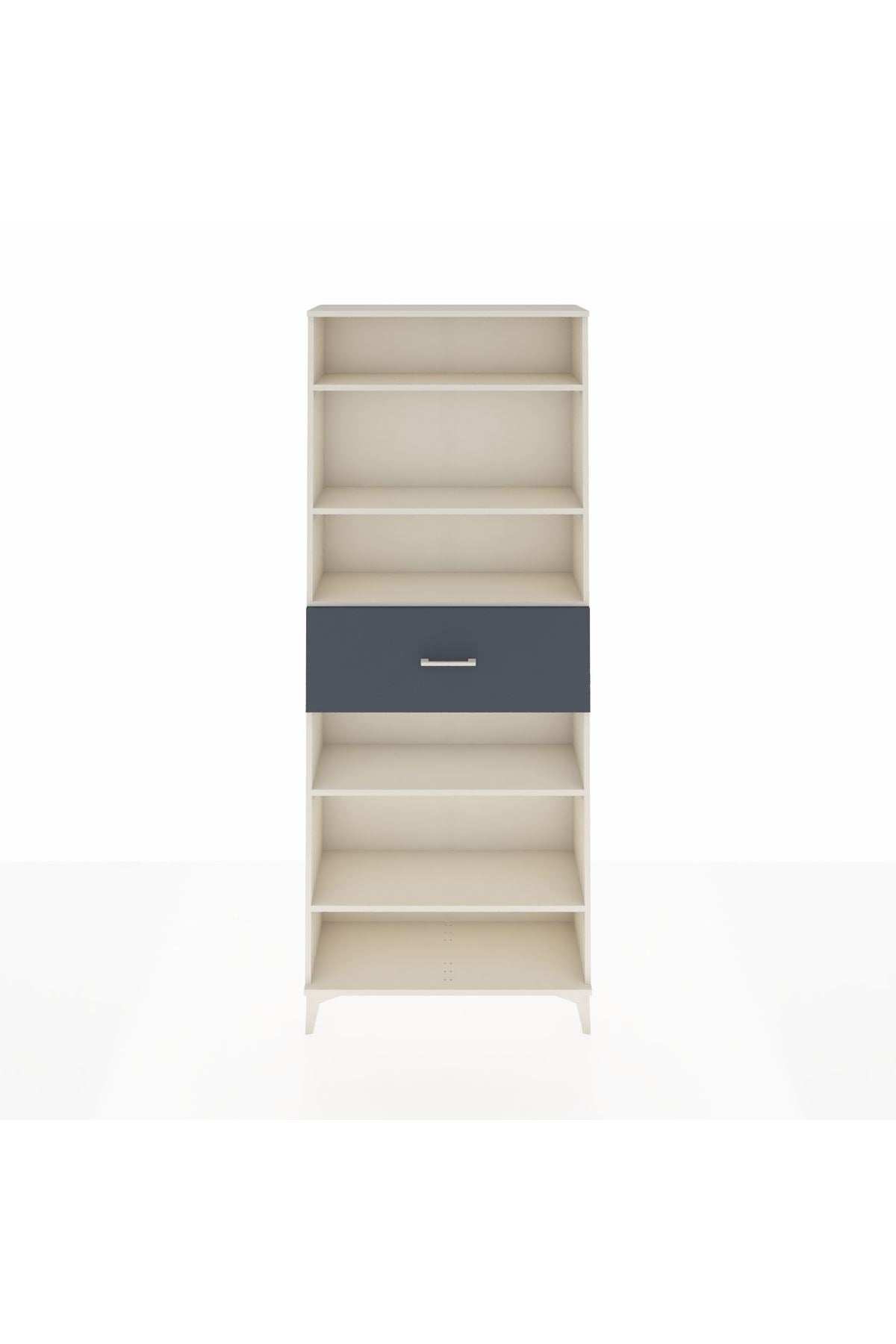 Arges Dolap 5 Raflı Tek Çekmeceli 88x30x221 Aytaşı-Antrasit