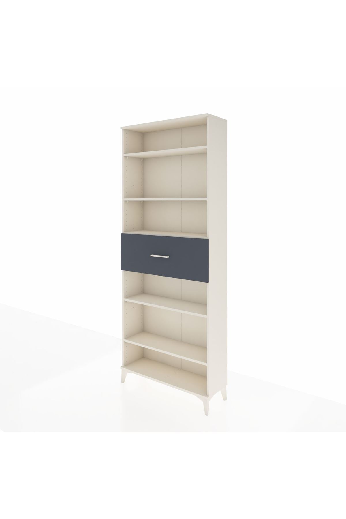 Arges Dolap 5 Raflı Tek Çekmeceli 88x30x221 Aytaşı-Antrasit