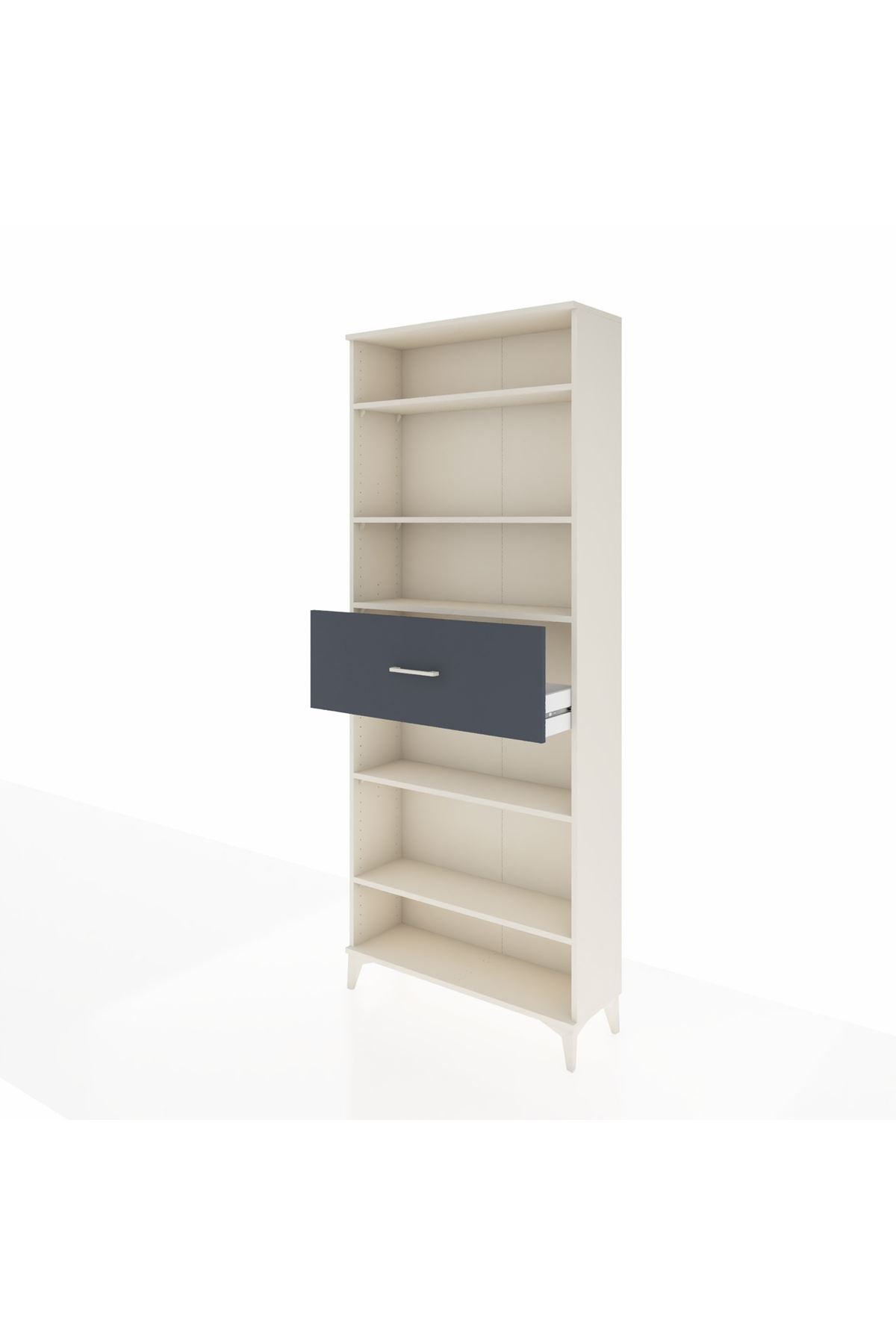 Arges Dolap 5 Raflı Tek Çekmeceli 88x30x221 Aytaşı-Antrasit