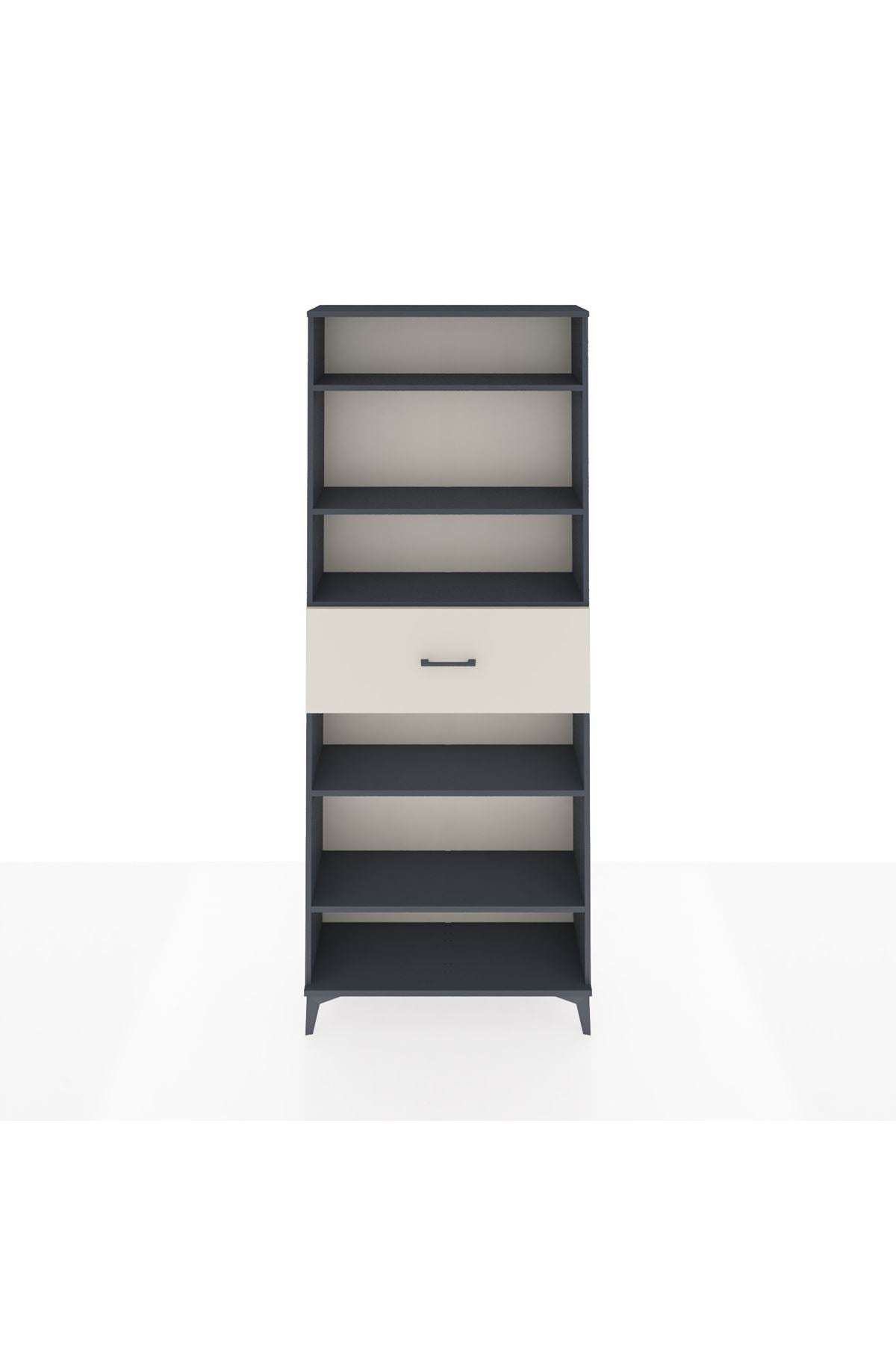 Arges Dolap 5 Raflı Tek Çekmeceli 88x30x221 Antrasit-Aytaşı