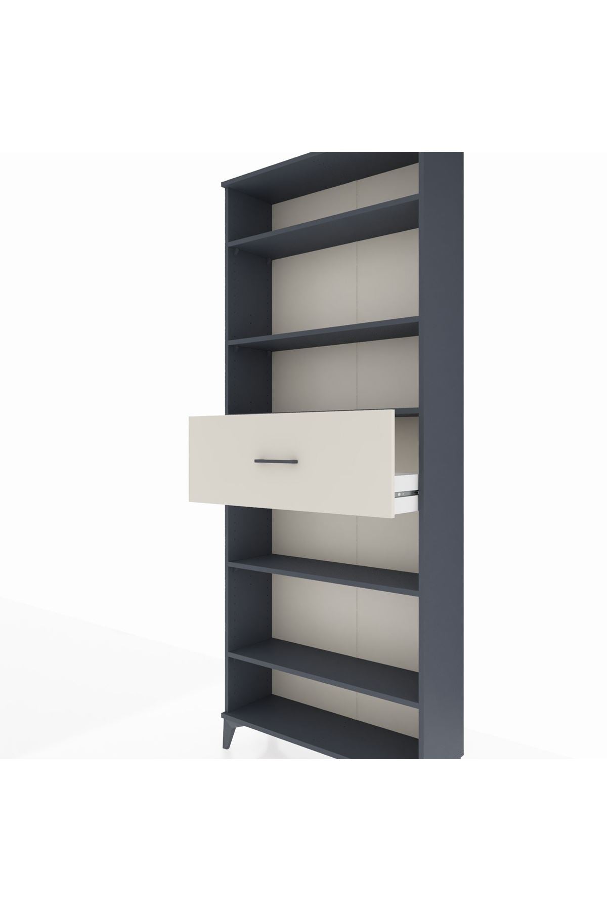 Arges Dolap 5 Raflı Tek Çekmeceli 88x30x221 Antrasit-Aytaşı