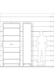 Arges Dolap 5 Raflı Tek Çekmeceli 88x30x221 Antrasit-Aytaşı